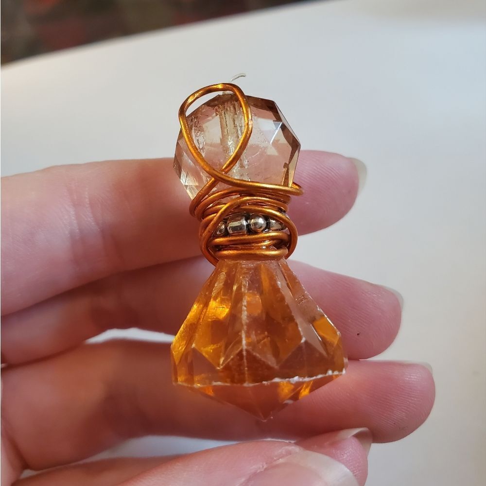 Gorgeous orange bliss faceted chandelier necklace pendant‎